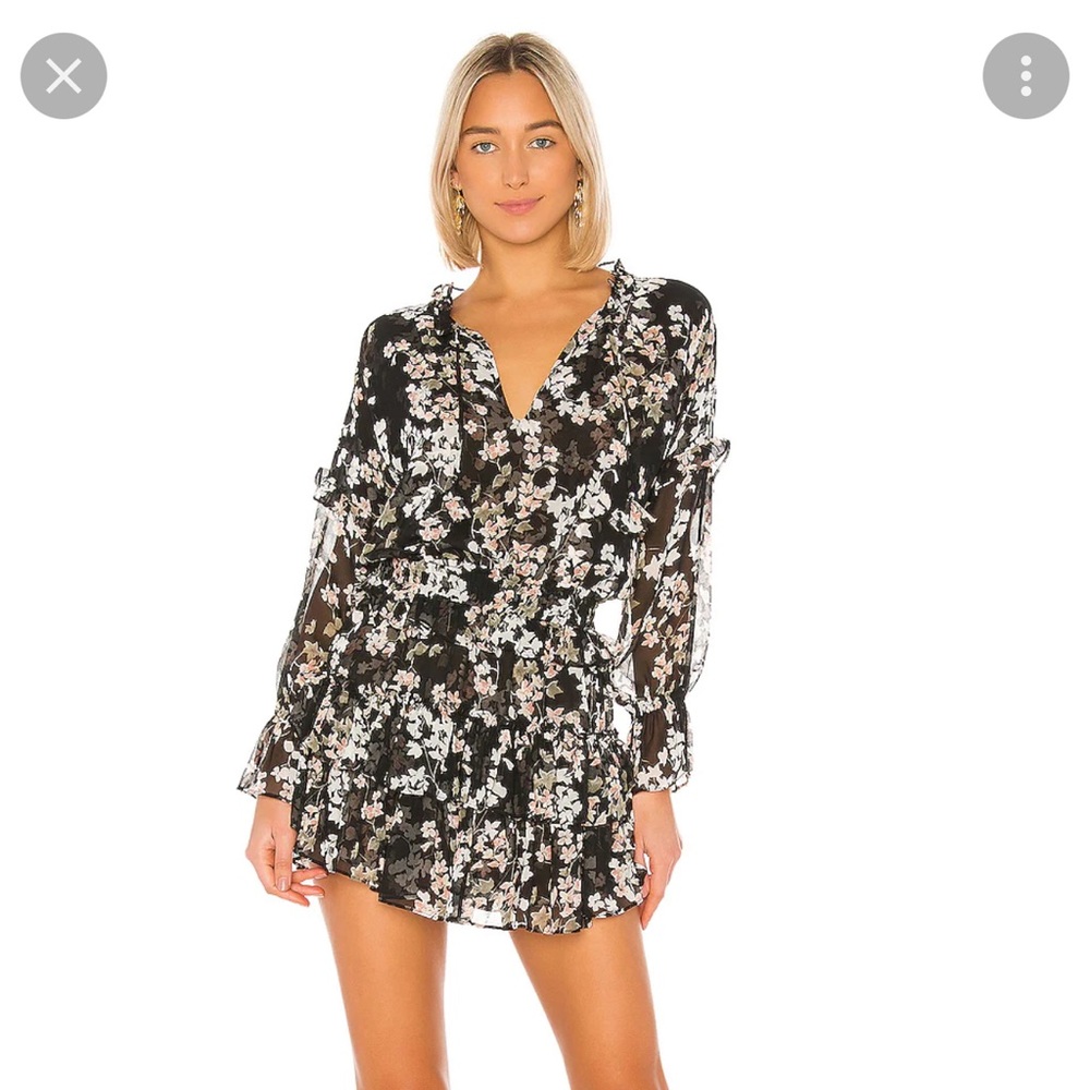 Misa Los Angeles Black Lolita Dress Ditsy Floral BNWT